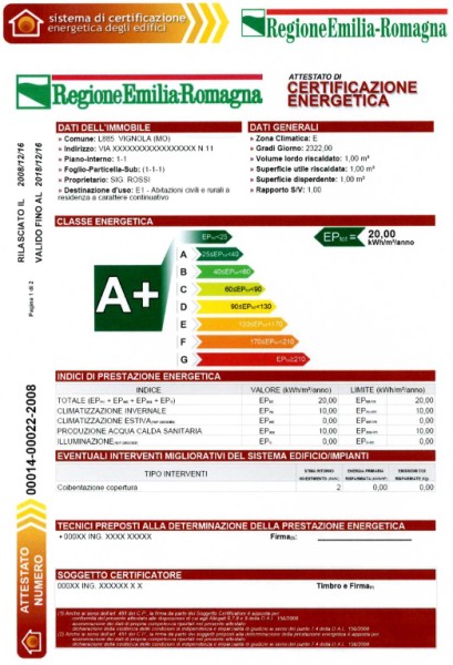 Certificazione Energetica “A.C.E.